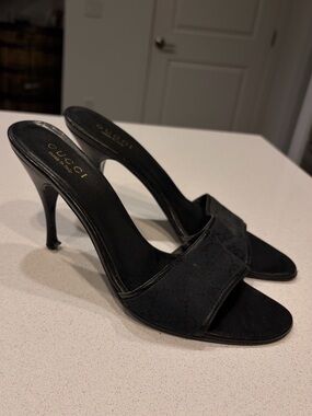 Gucci Black Slip-On Mule Heels
